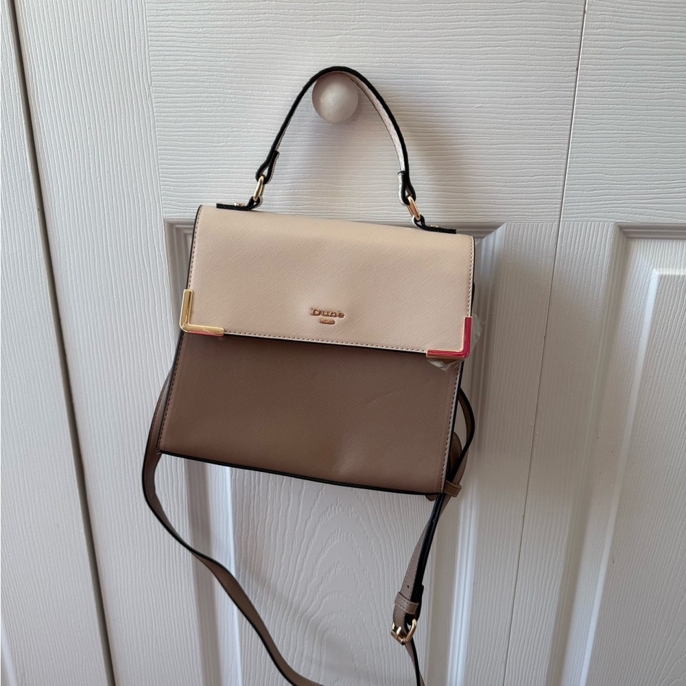 Dune London Cream and Brown Crossbody Bag